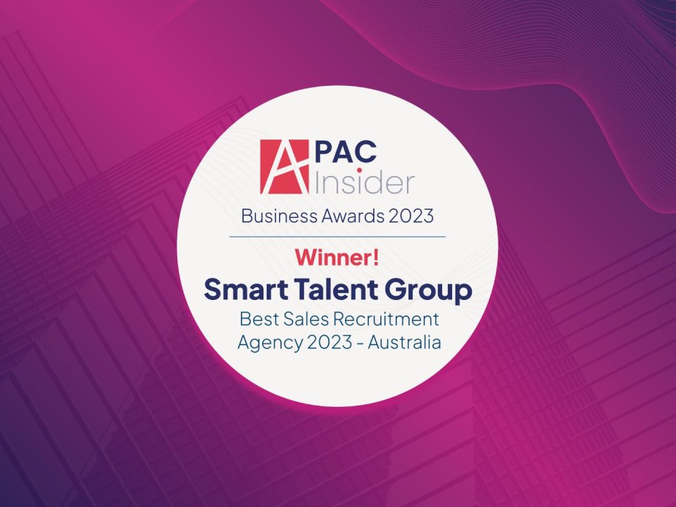 A banner showing the digital badge from APAC Insider that shows Smart Talent Group as Best Sales Recruitment Agency in Australia